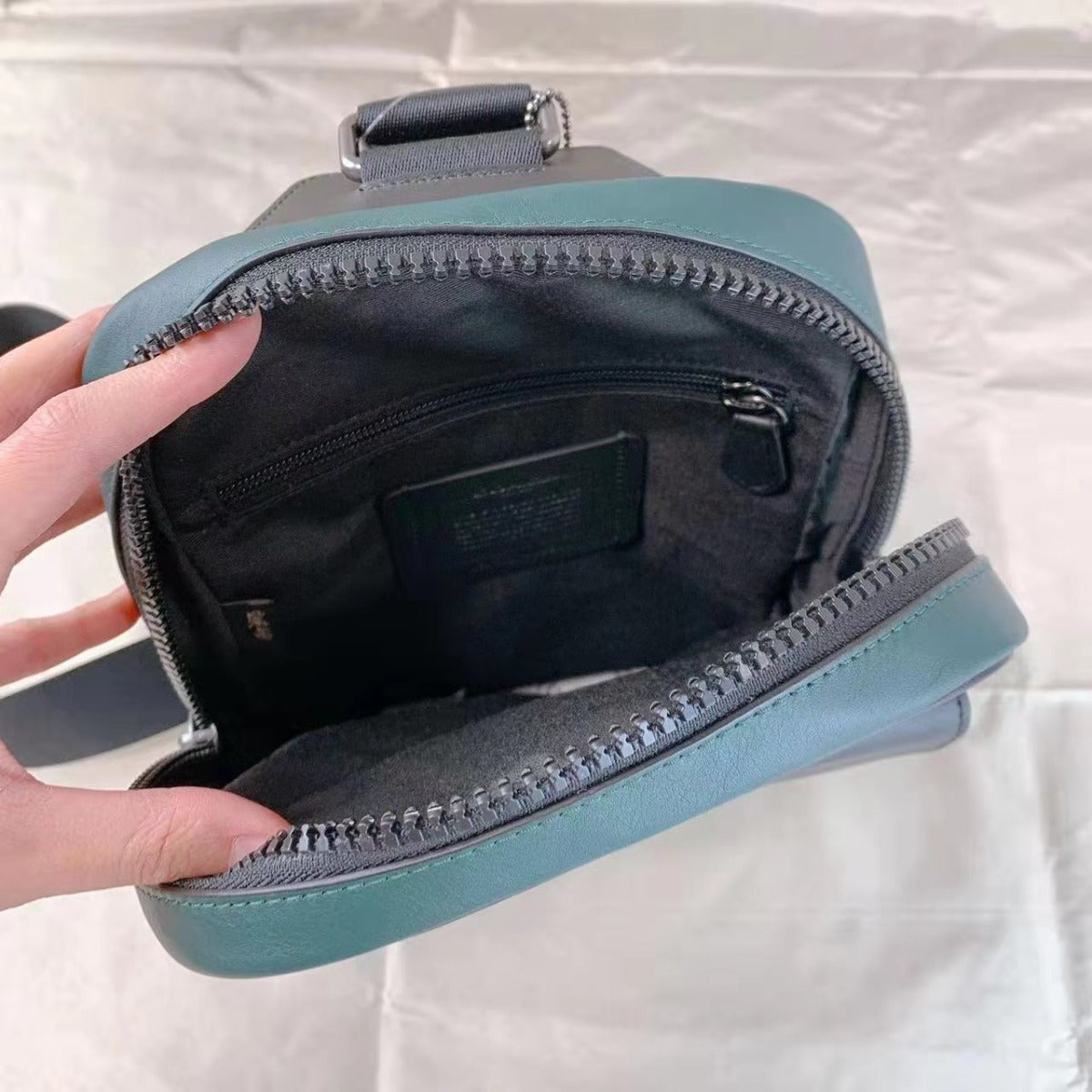COACH C6647 Track Pack In Colorblock With Coach Patch In Forest Agate Multi COACH C6647 Track Pack In Colorblock With Coach Patch In Forest Agate Multi